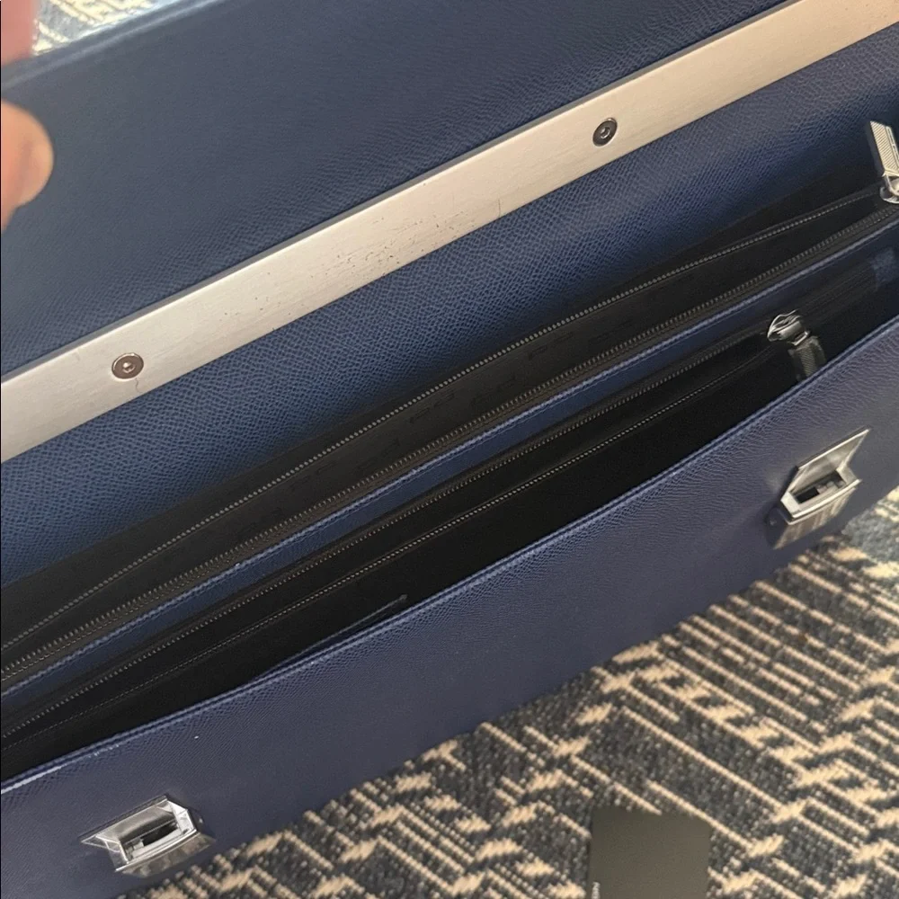 Porsche French Classic P’2000 Leather Briefcase Blue